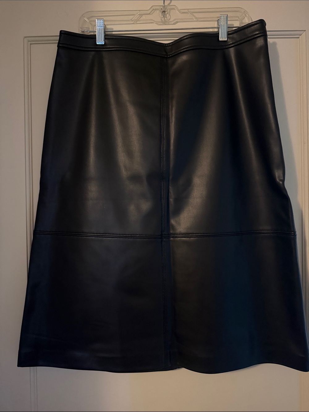 Talbots Women's Black Faux Leather A-Line Skirt